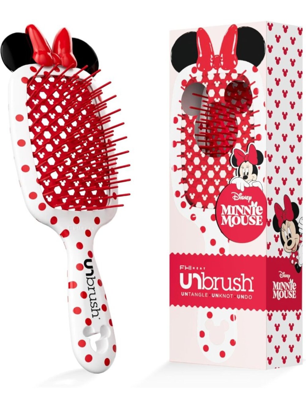 Disney Mickey & Minnie Mouse Hair Brush - FHI Heat UNbrush, Detangling & Styling